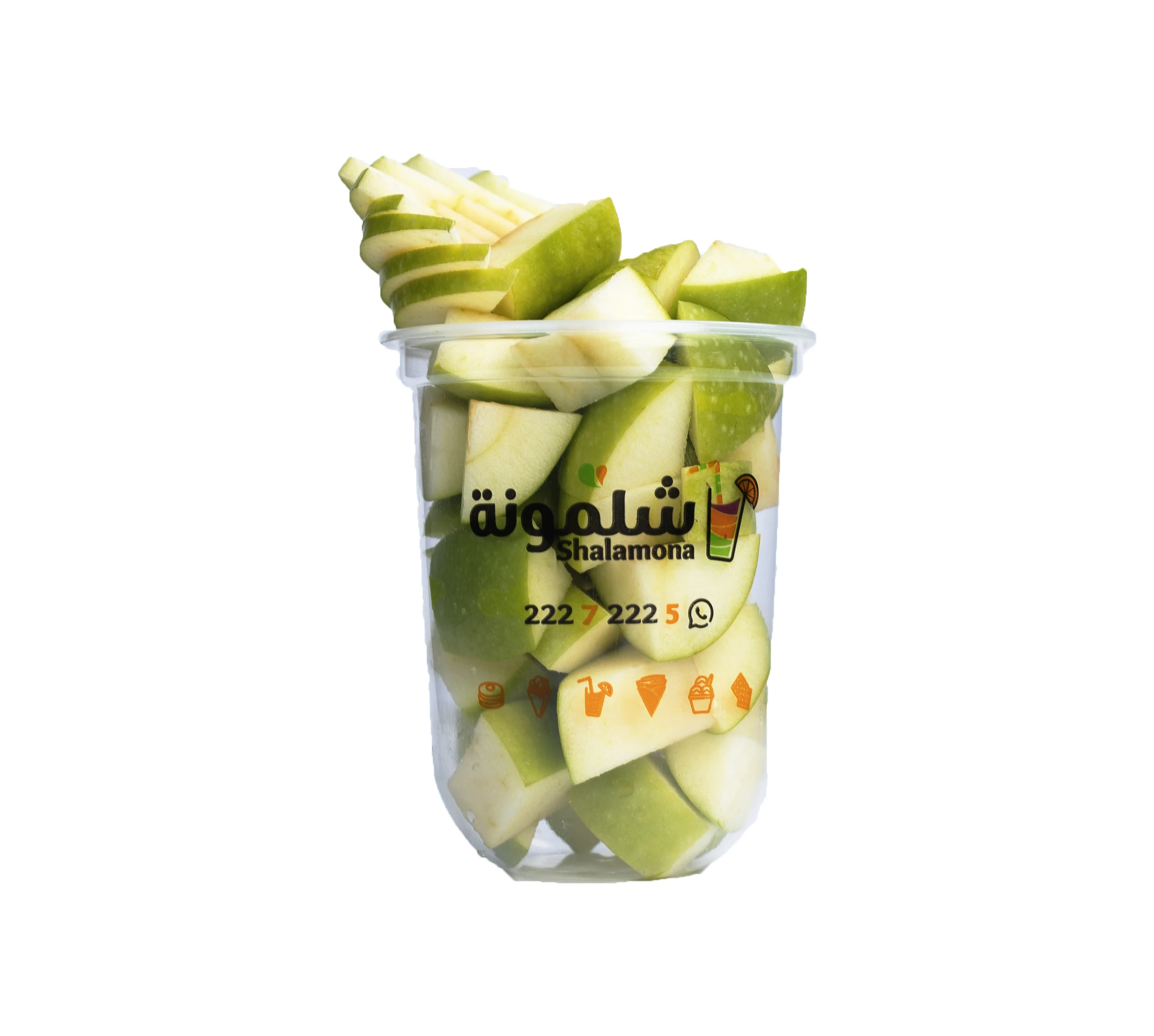 قطع تفاح أخضر